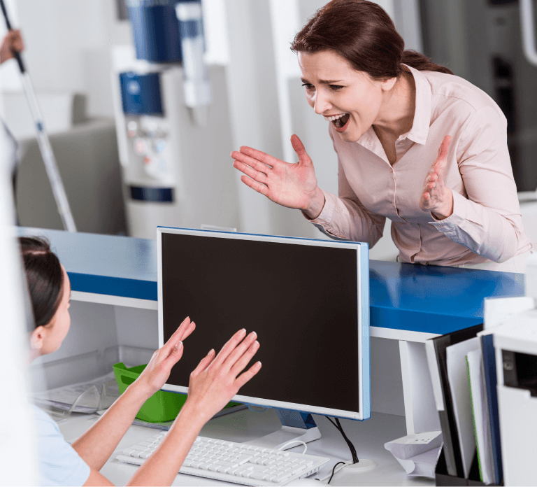 patient getting mad because she can't get a parasite test